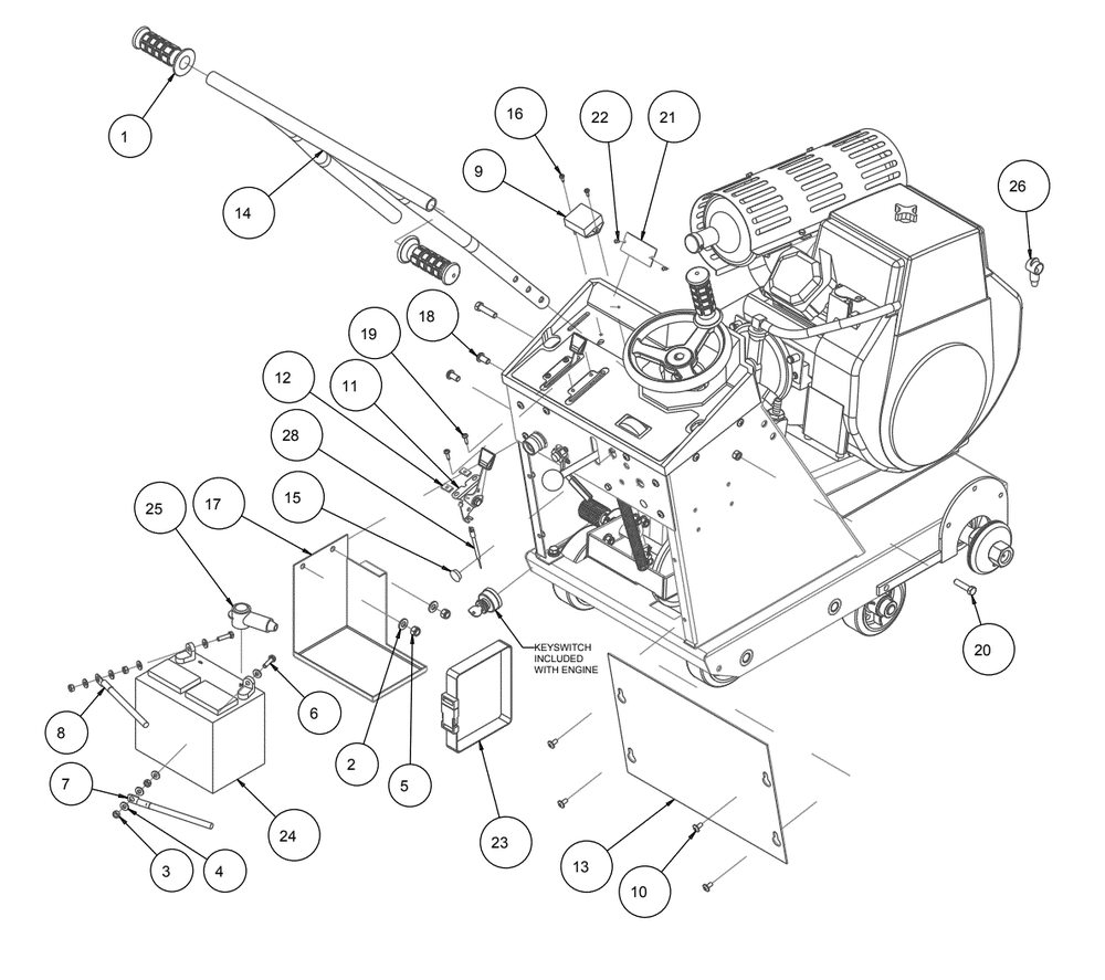 Section 02 Diagram and Parts List for MK-2425SSP 170958 MK Diamond Concrete Saw